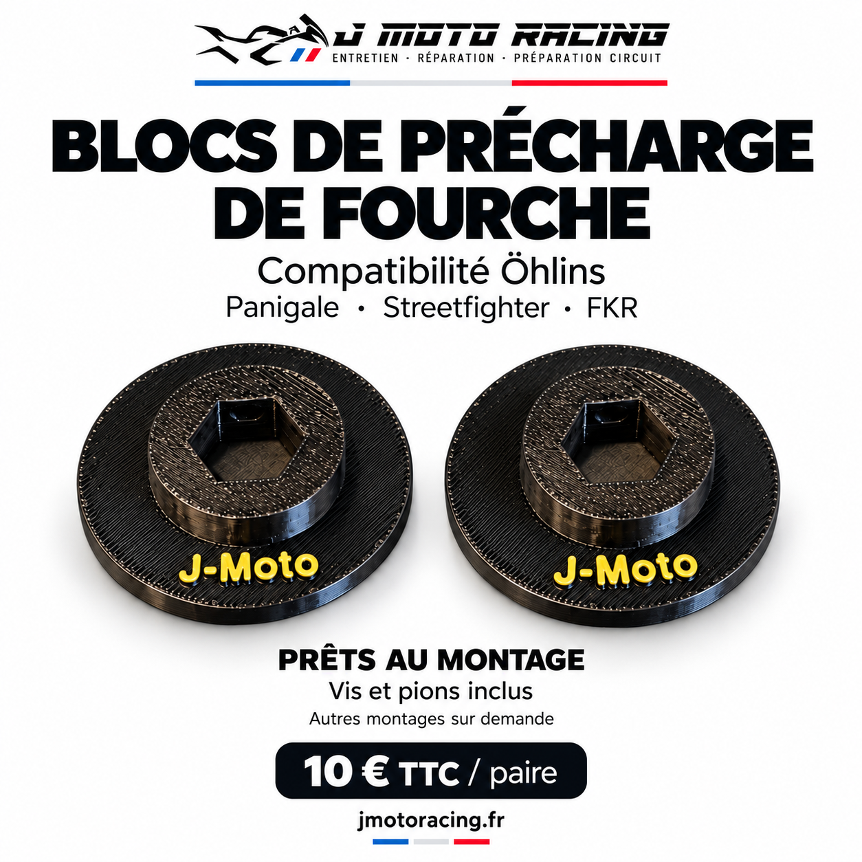 Blocs de précharge Öhlins J‑Moto Racing — la paire