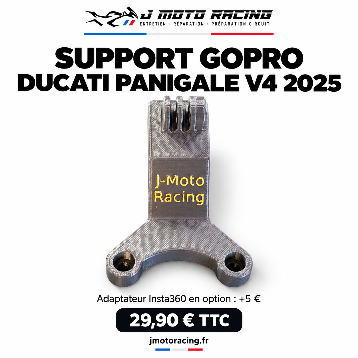 Support GoPro J-Moto Racing pour Ducati Panigale V4 2025 — pièce seule